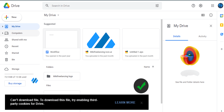 How to Enable Third-Party Cookies for Google Drive Download